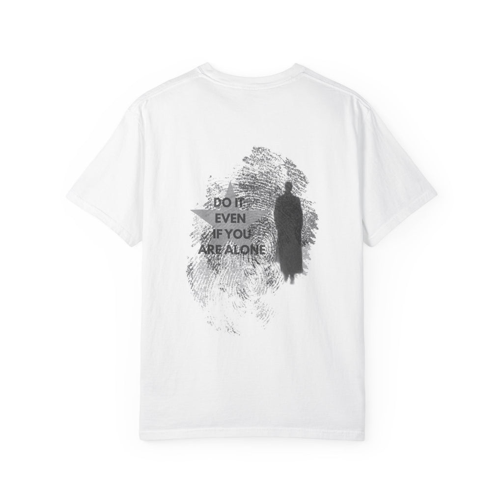 Graphic T-Shirt — 'Do It Even If You Are Alone' Minimalist Silhouette Tee